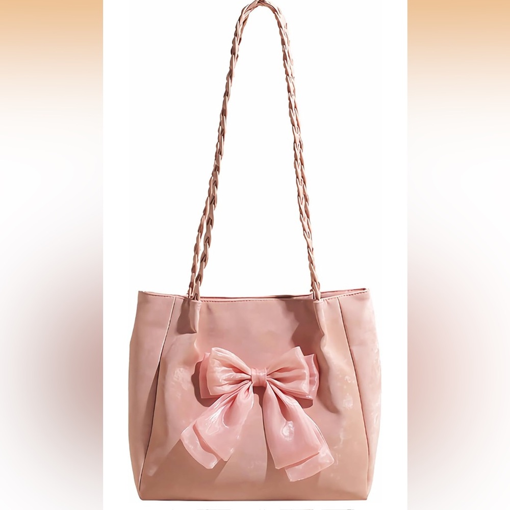 🎀Elegant Pink Bow Tote Bag